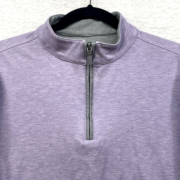 Mizzen and Main Sweater Mens Medium Purple Proflex Quarter Zip Pullover Golf - Picture 4 of 9